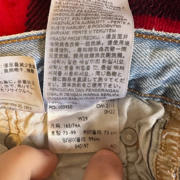 Levi's Jeans Mens 29x31 Light Blue 501 Distressed Ripped Cotton Denim Pants - Picture 7 of 7